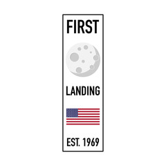 moon first landing 1969 modern banner vector