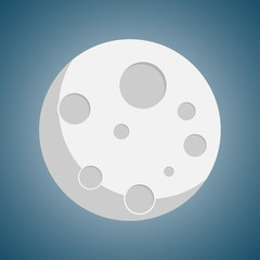 moon in the space flat design vector