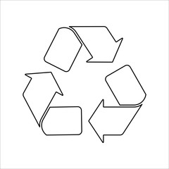 recycle black icon on white background vector