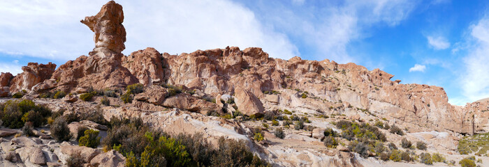 Beautiful Mountains Landscape with sky and clouds in Bolivia