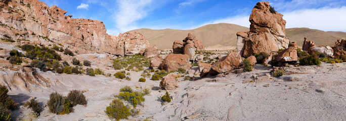 Beautiful Mountains Landscape with sky and clouds in Bolivia