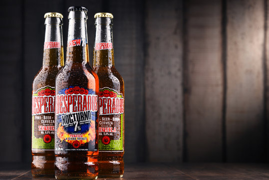 Three bottles of Desperados beer