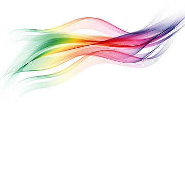  Colored smoky vector wave on a white background. Design element © Nikolas