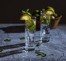 Summer concept of Cold lemonade 