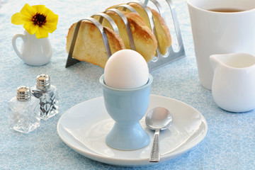 Boiled egg with toast