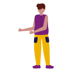 young man character avatar white background