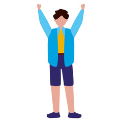 young man character avatar white background