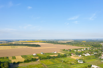 Fototapeta premium Arial view over small village
