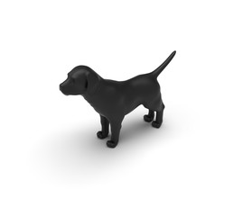 Dog isolated on white background 3D Rendering