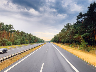 Asphalt road and beautiful nature landscape
