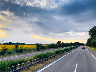 Asphalt road and beautiful nature landscape