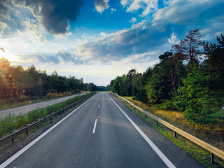 Asphalt road and beautiful nature landscape