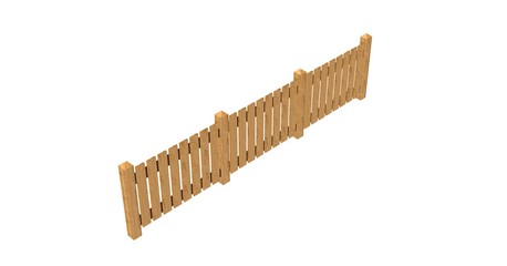 Fence isolated on White 3D Rendering