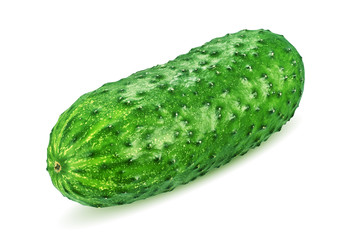 Green cucumber isolated on white