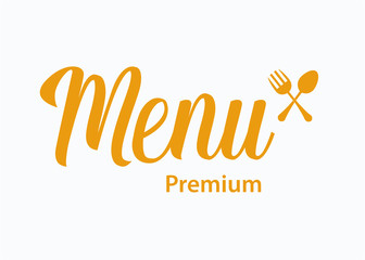 Menu Premium Vector Illustration. Minimalist Lettering Art.