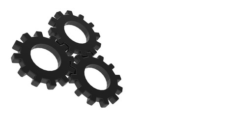 Metal Gear isolated on White 3D Rendering