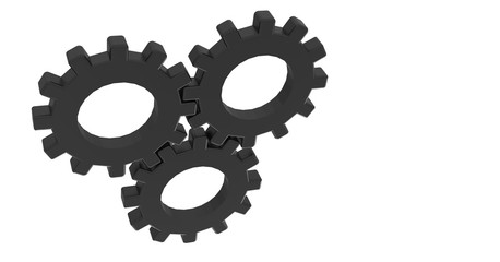 Metal Gear isolated on White 3D Rendering