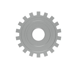 Metal Gear isolated on White 3D Rendering