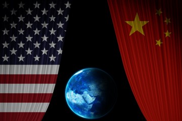 USA China Weltwirtschaft Theaterbühne 
