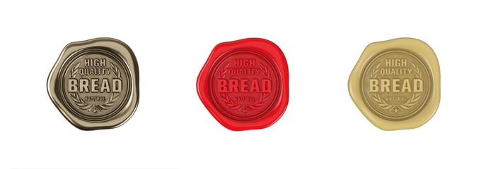 High quality bread, sealing wax. Various colors on a neutral background.