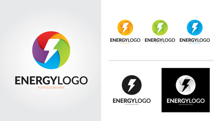Energy creative and minimalist logo template Set