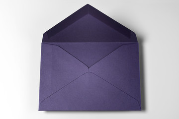 Dark Blue Empty Envelope over Grey Background