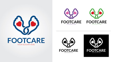 Foot care creative and minimalist logo template Set
