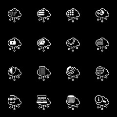 Simple Set of Cloud Computing Related Vector Line Icons