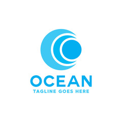 Colorful Ocean Logo Vector, Sea Waves Symbol, Sun Waves Logotype, Sun and Sea icon.