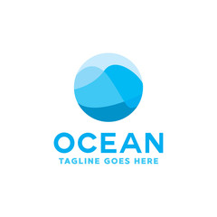 Colorful Ocean Logo Vector, Sea Waves Symbol, Sun Waves Logotype, Sun and Sea icon.