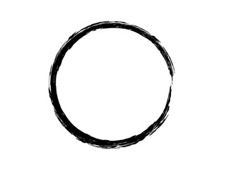 Grunge black oval frame.Grunge brush circle made with art brush for your project.