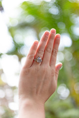 Holding Up Engagement Ring