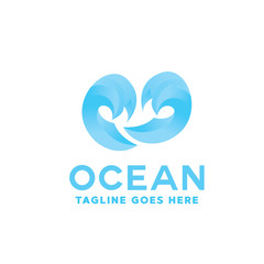 Colorful Ocean Logo Vector, Sea Waves Symbol, Sun Waves Logotype, Sun and Sea icon.