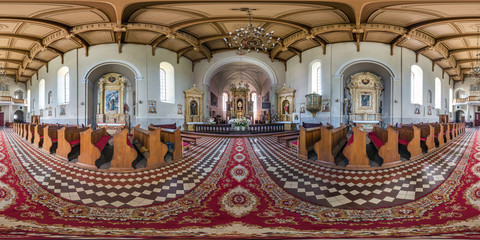  full seamless spherical hdri panorama 360 degrees angle view in interior gothic catholic basilica...