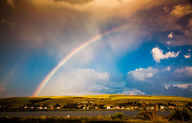 beautiful rainbow after rain - hope and new beginnings