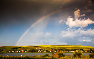 beautiful rainbow after rain - hope and new beginnings