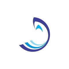 Fish silhouetter logo design vector