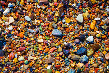 colorful pebbles on the beach