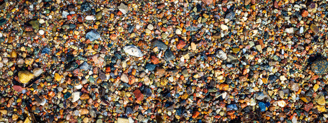 colorful pebbles on the beach