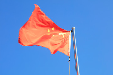 Chinese flag in the sky