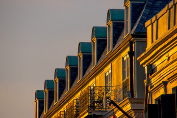 Row of Gable Windows in Golden Light