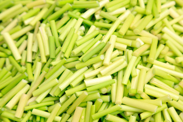 food material mixed ingredients young garlic shoot