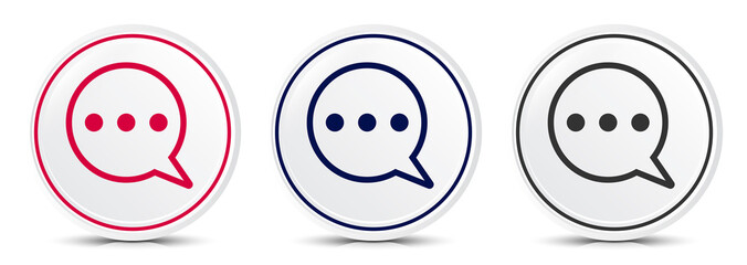 Comment icon crystal flat round button set illustration design