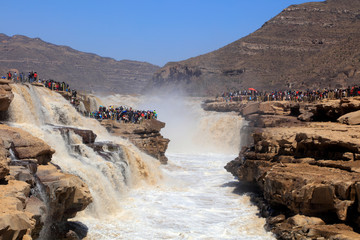 Hukou Waterfall Scenery of the Yellow River in China