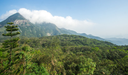  Beautiful day at the Big Buddha in Lantau Island , Hong Kong .  Its an amazing short escape from the crowded city with this breathtaking nature around.