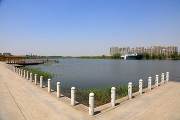 Fototapeta premium Waterfront City Scenery, Tangshan, China