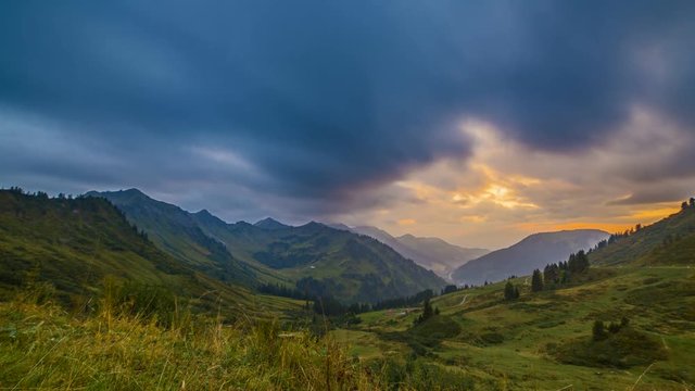 Bregenzerwald Furkajoch Dam&uuml;ls - Timelapse - Zeitraffer