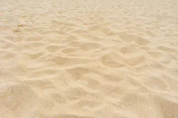 Foto op Plexiglas Yellow beach sand texture. © BUDDEE