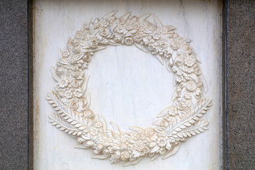 reliefs on walls, outside a memorial hall, Shijiazhuang, Hebei, china.
