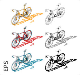 cycle vector icons set for architectural drawing and illustration